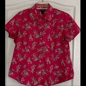 Pink Flowered Button Down Shirt